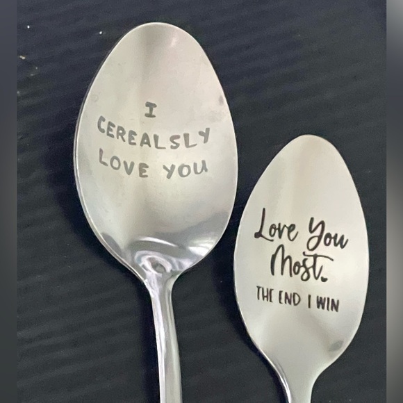 Other - NEW I Love You, Engraved Spoon, Stainless Steel, Choice of phrase